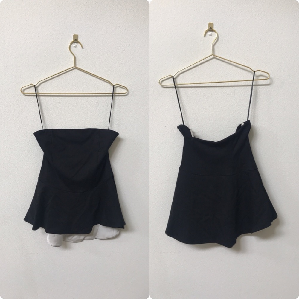 Ann Taylor Black strapless blouse